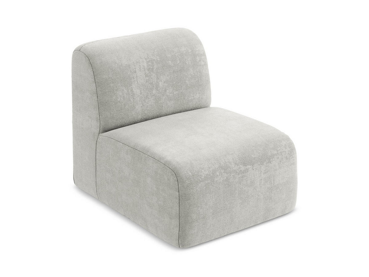 SOFAELEMENT Chenille Stoff Grau - Hellgrau/Schwarz, Holzwerkstoff/Kunststoff (70/75/94cm) - Makamii