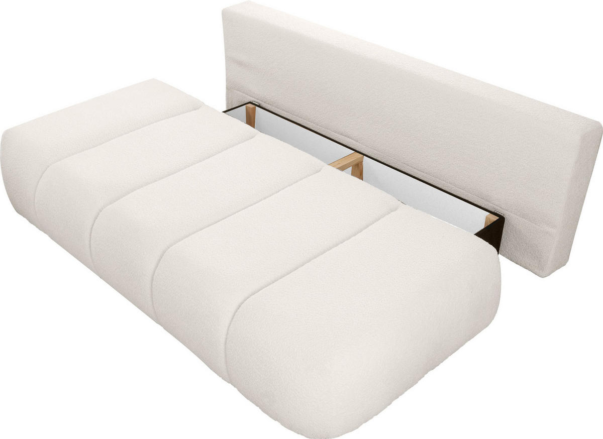 SCHLAFSOFA Milla mit Bettkasten, Bernstein Braun 205/97/85 cm - Bernsteinfarben, Textil/Metall (205/97/85cm) - WFL GROUP