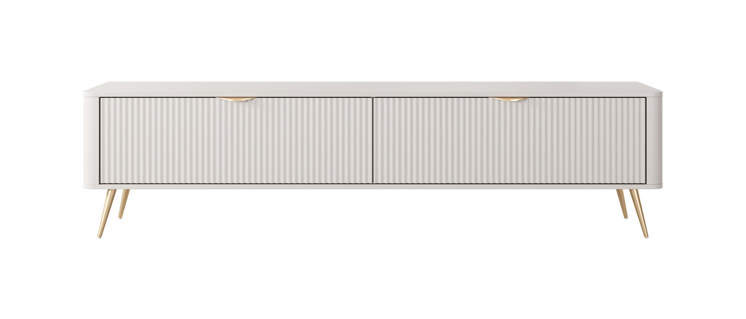 TV-SCHRANK: 2 Türen, Kaschmir, goldene Beine, 200 x 51,2 x 38 cm - Kaschmir, Holzwerkstoff/Metall (200/51.2/38cm) - 3XE LIVING