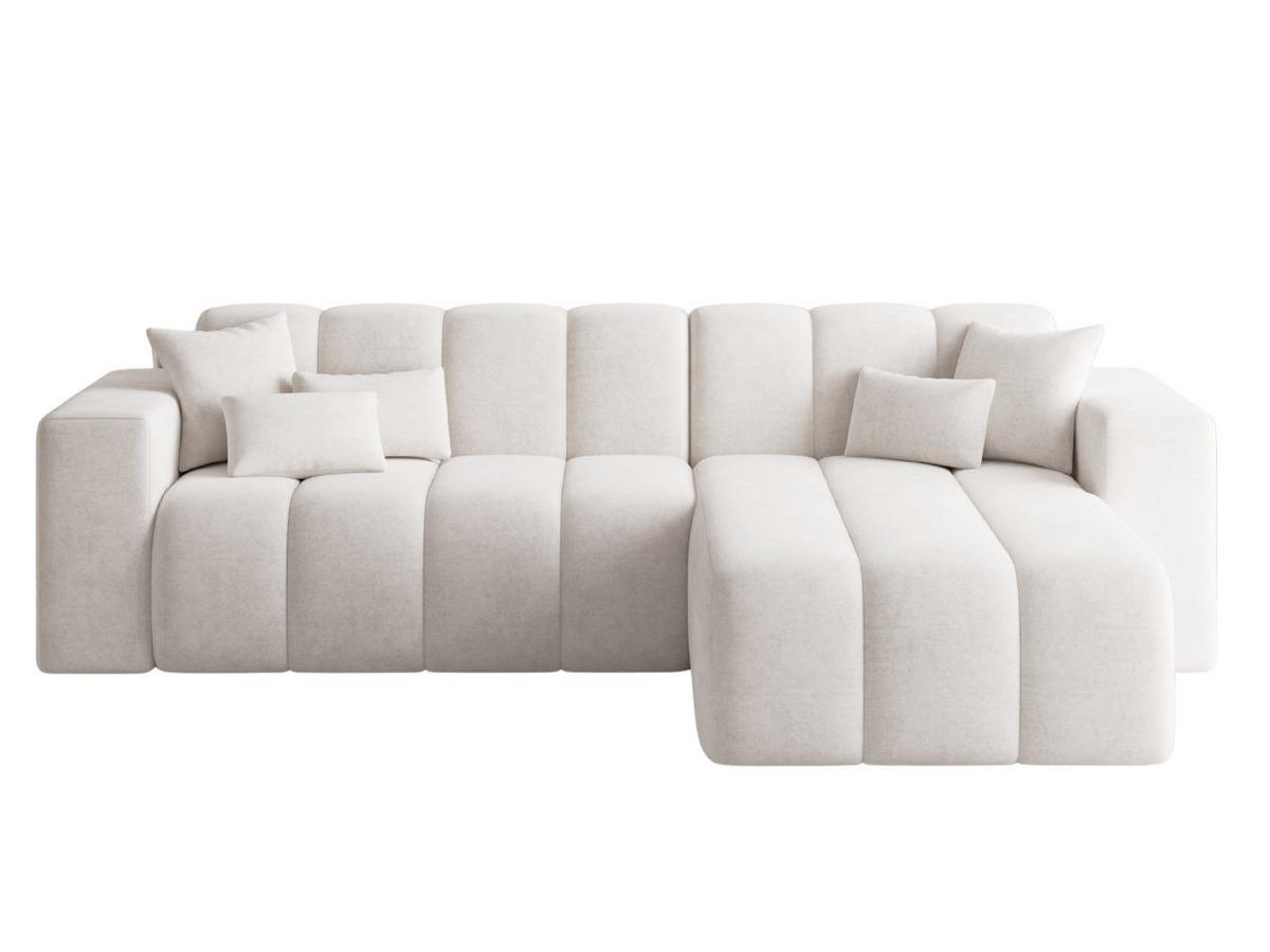 ECKSOFA Nork Creme Rechts - Creme, Holz/Textil (265/180cm) - Graingold