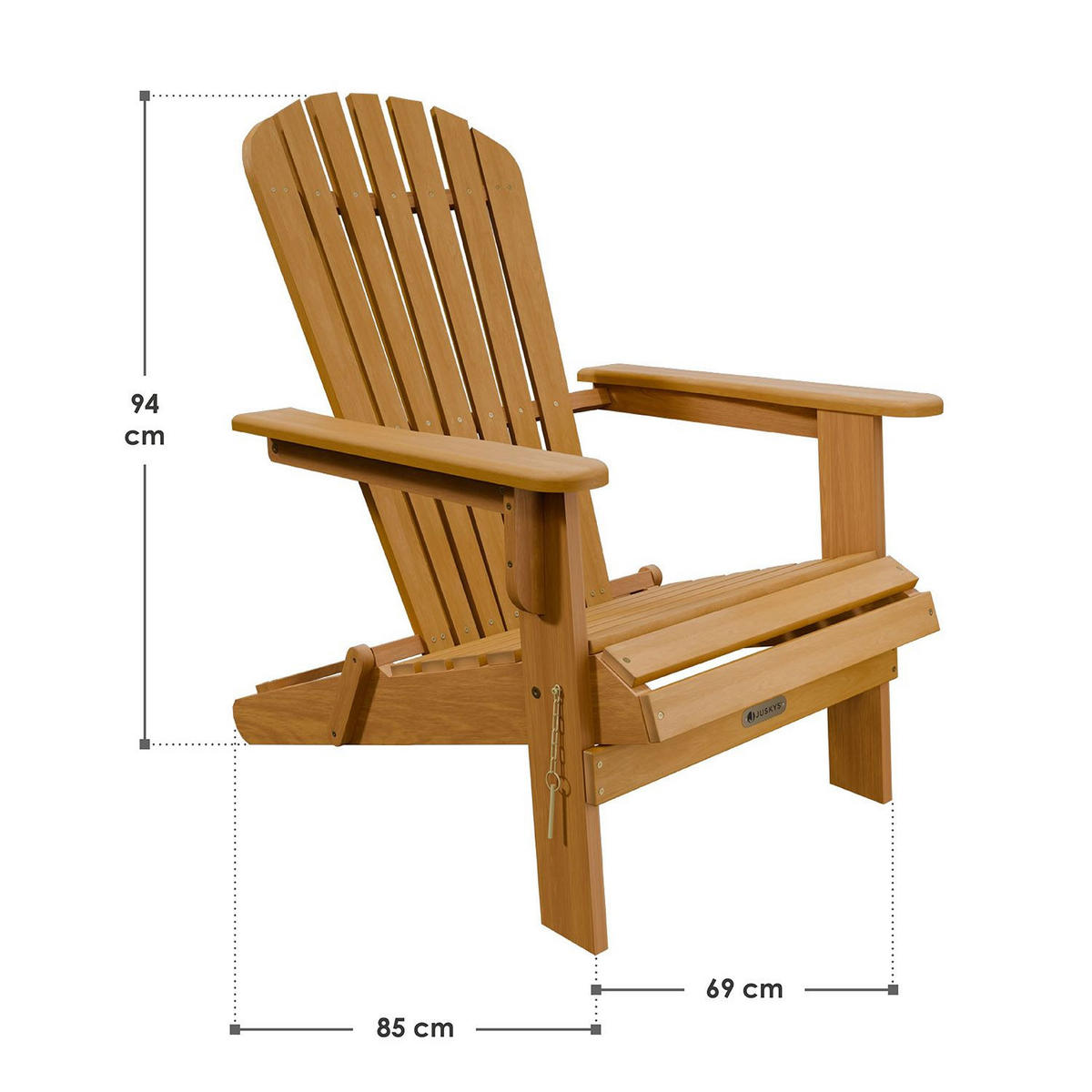 LIEGESTUHL Korfu Akazie klappbar 2er-Set - Naturfarben, Holz (69/94/85cm) - Juskys