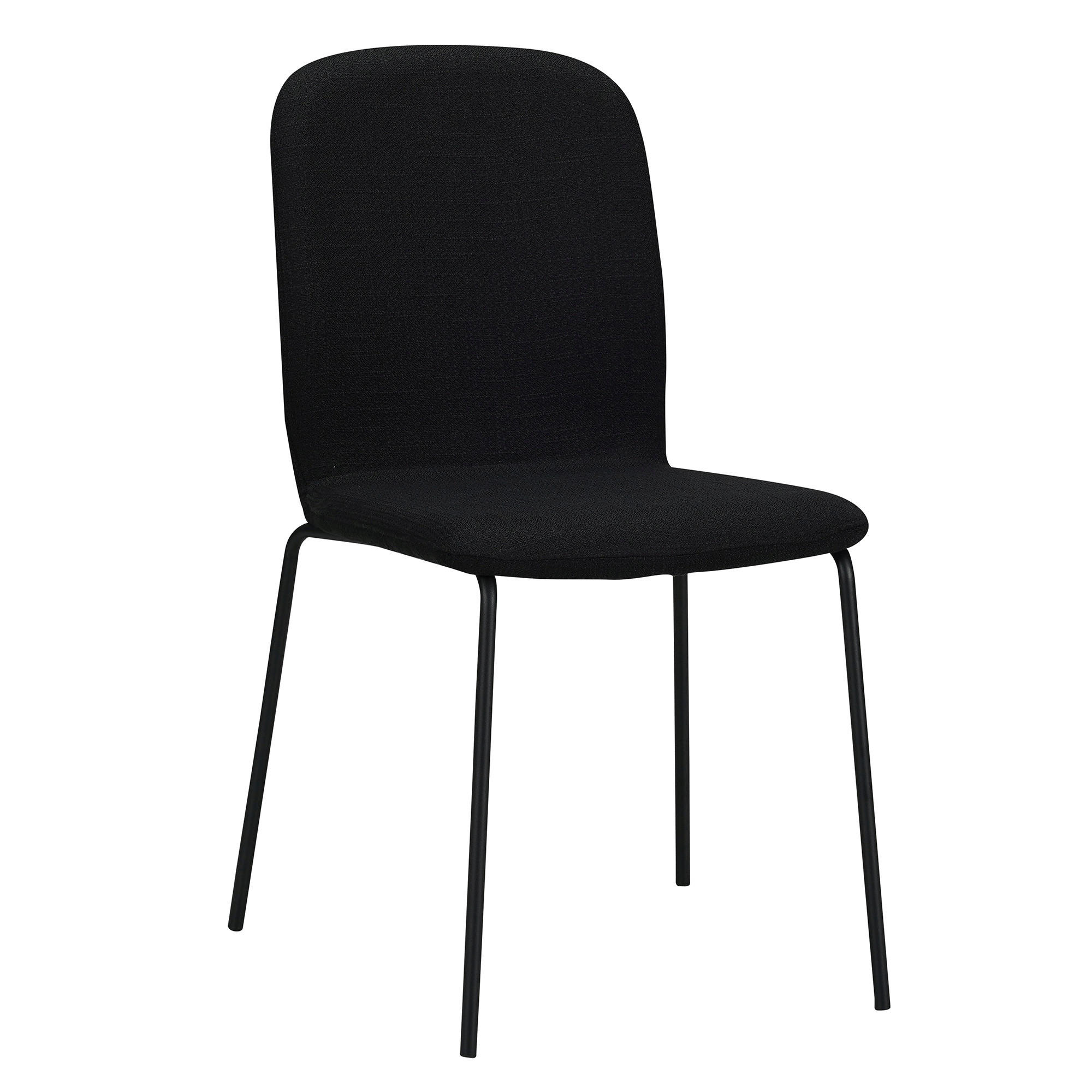 STUHL ENNA Stoffbezug Metallbeine 4er Set Schwarz - Schwarz, Textil/Metall (50/85/58cm) - Albatros