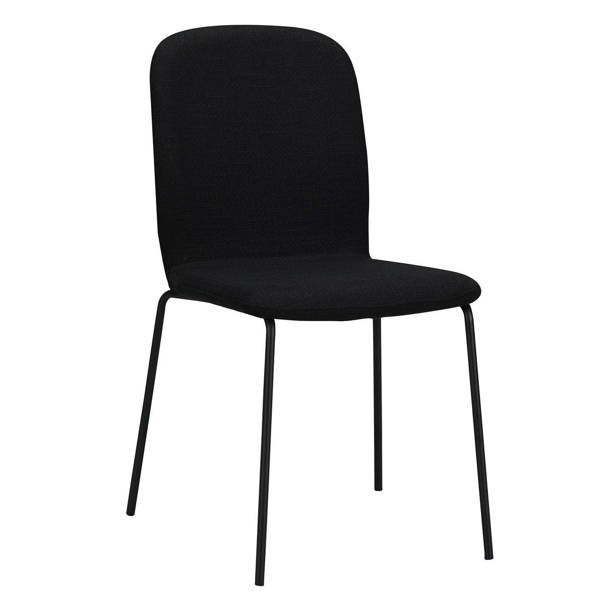 STUHL ENNA Stoffbezug Metallbeine 4er Set Schwarz - Schwarz, Textil/Metall (50/85/58cm) - Albatros