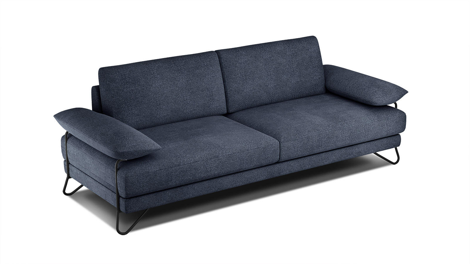 Thumbnail - Courtois Laville Sofa, Dunkelblau, Textil, 3-Sitzer, Rechteckig, 245x87x96 cm, Wohnzimmer, Sofas & Couches, Sofas, 3-Sit...