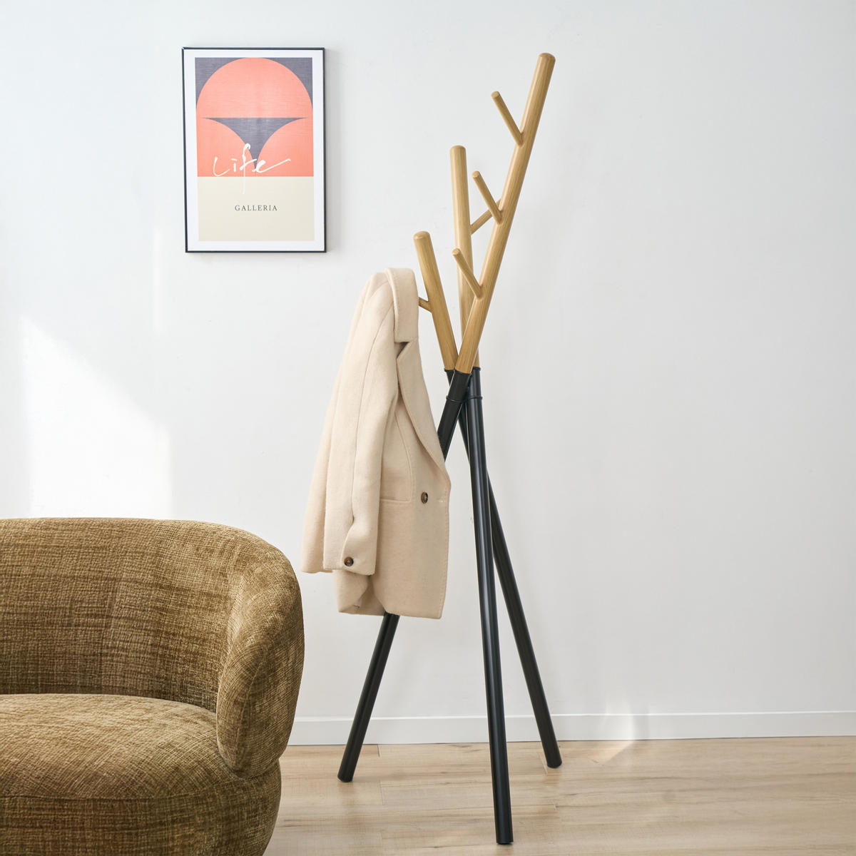GARDEROBENSTÄNDER Laerdal - Schwarz, Metall (49/172/49cm) - [en.casa]
