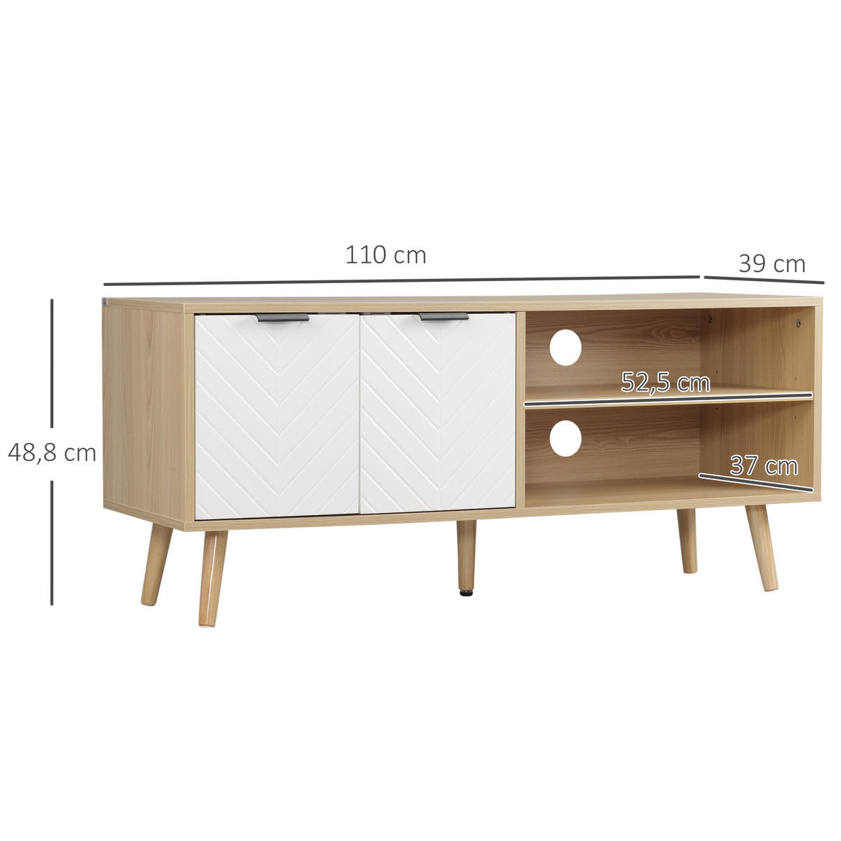 TV-MÖBEL Braun 1 Stück - Braun, Holzwerkstoff (110/48.8/39cm) - GiPP