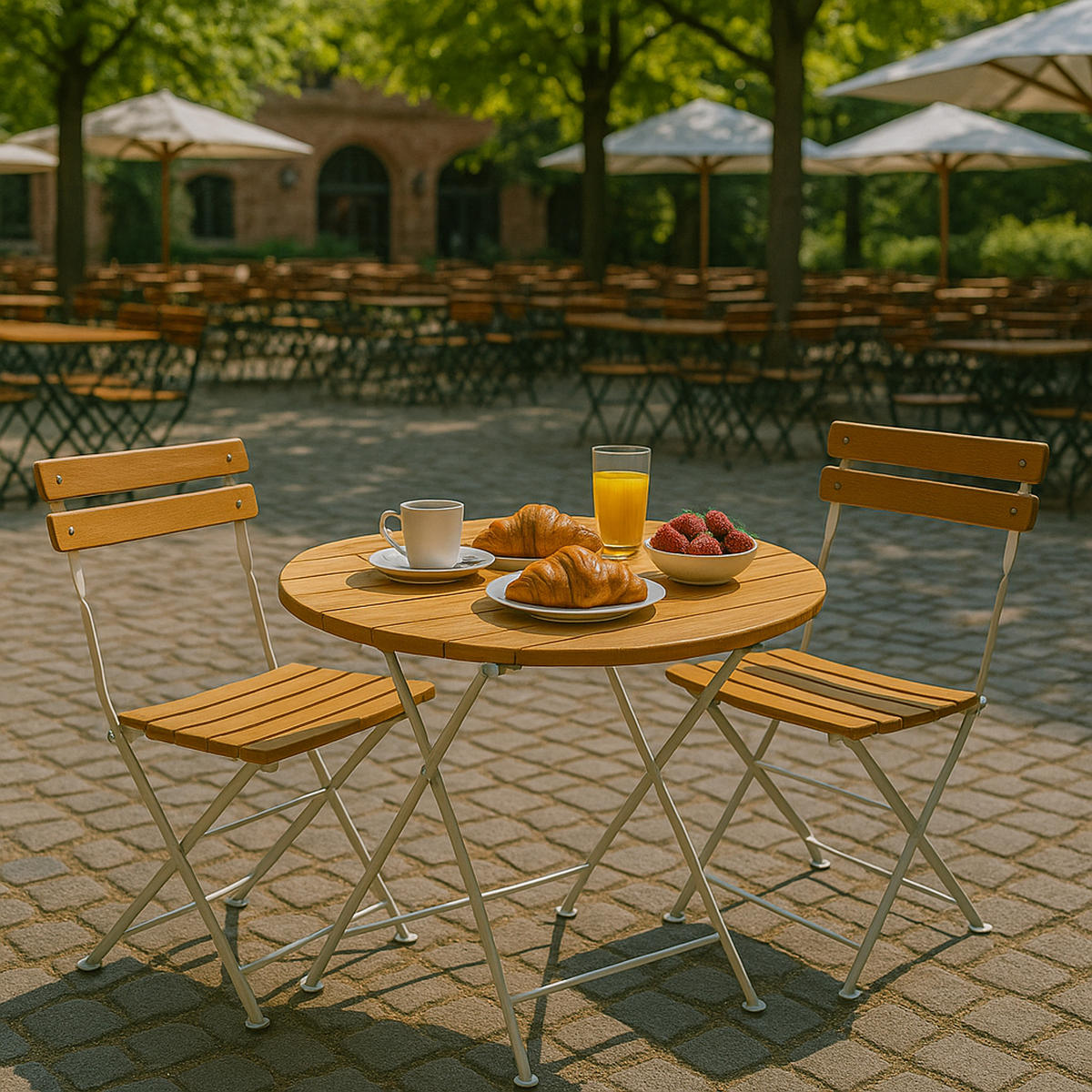 KLAPPTISCH Bad Belzig aus Robinienholz 100 cm rund, Stahlgestell Verzinkt - Braun, Holz (100/100/72cm) - TPFGarden