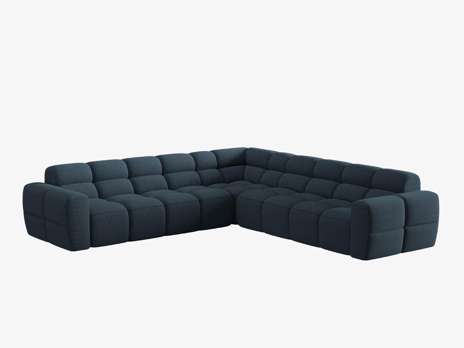 ECKSOFA Lisa aus strukturiertem Stoff dunkelblau 5 Sitzplätze - Dunkelblau, Textil (310/310cm) - Micadoni