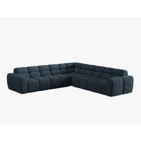 ECKSOFA Lisa aus strukturiertem Stoff dunkelblau 5 Sitzplätze - Dunkelblau, Textil (310/310cm) - Micadoni
