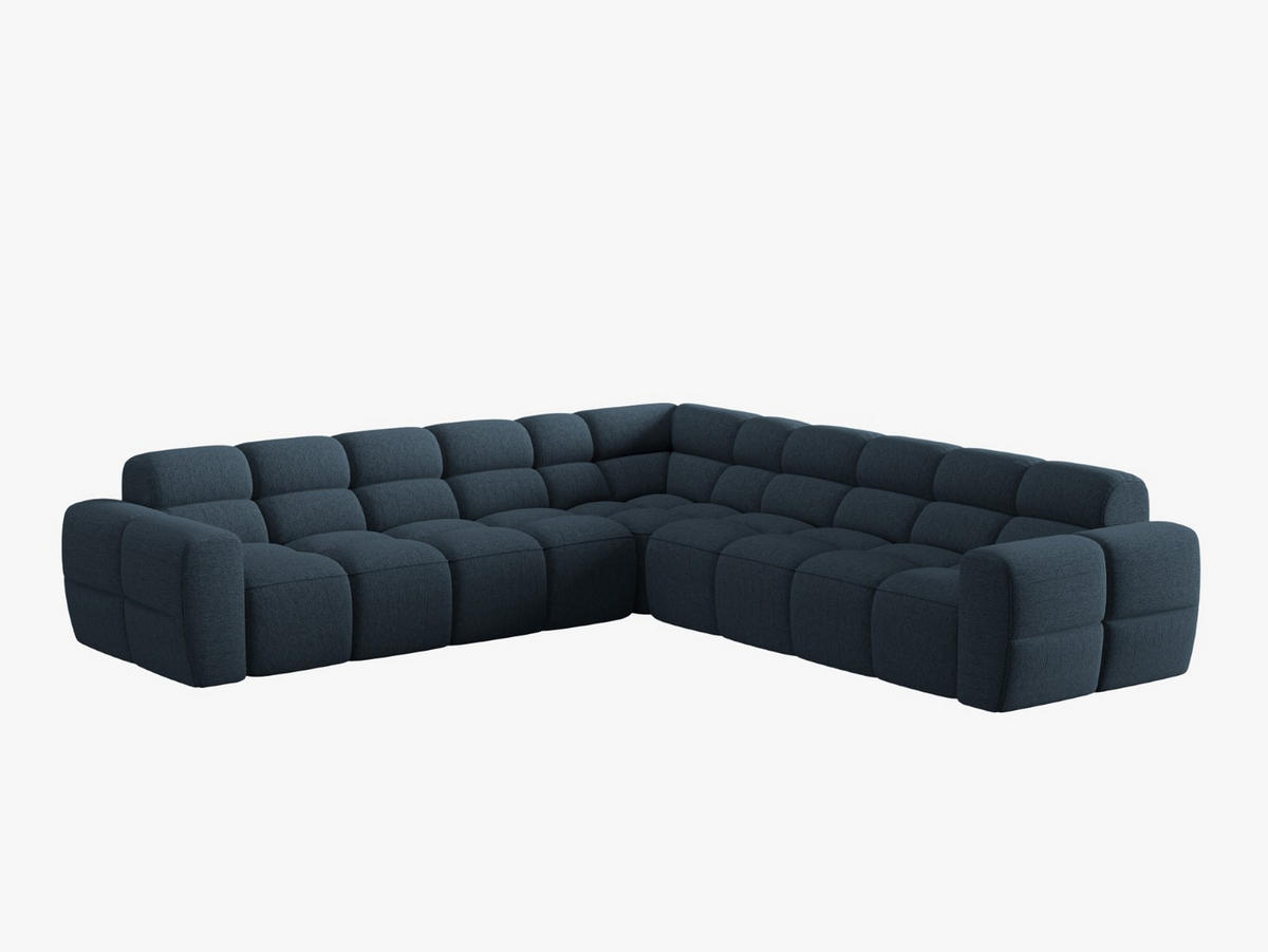 ECKSOFA Lisa aus strukturiertem Stoff dunkelblau 5 Sitzplätze - Dunkelblau, Textil (310/310cm) - Micadoni