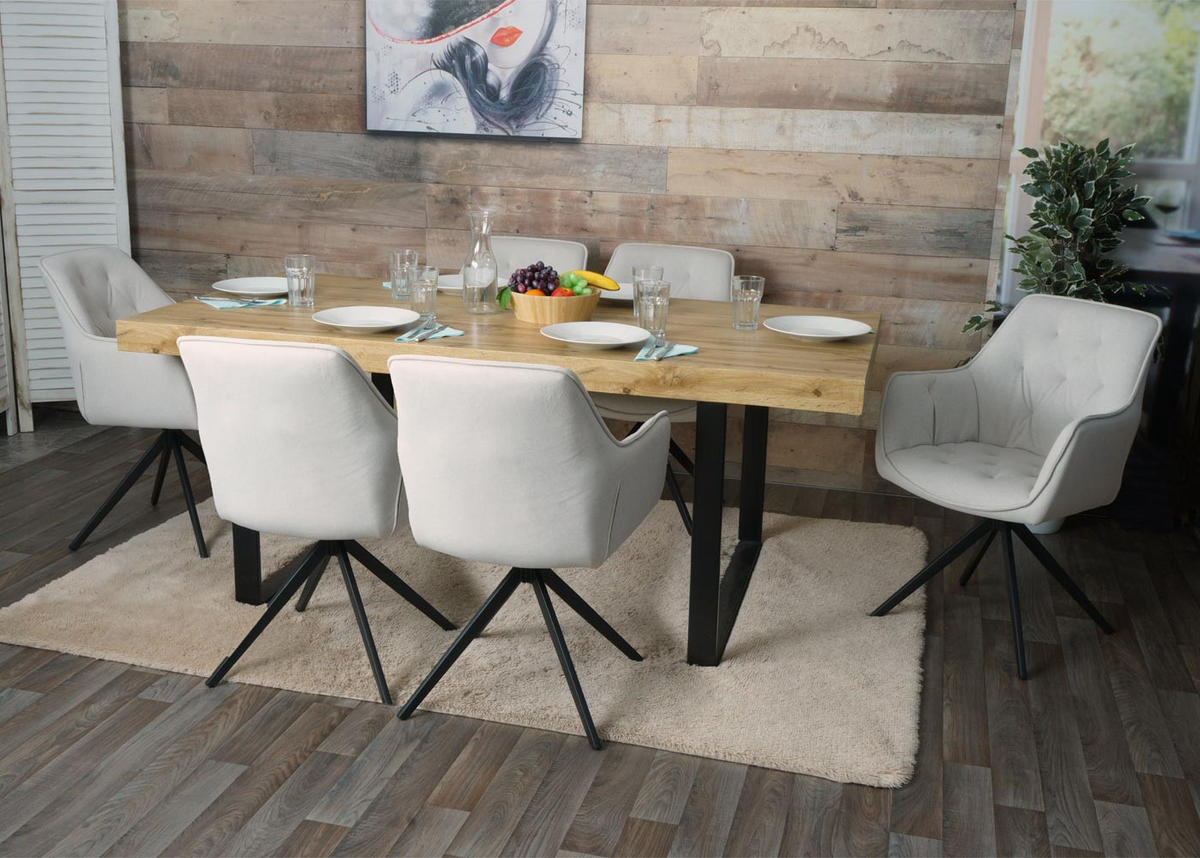 ESSZIMMERSTUHL Beige 6er-Set - Beige, Textil (55/87/60cm) - MCW
