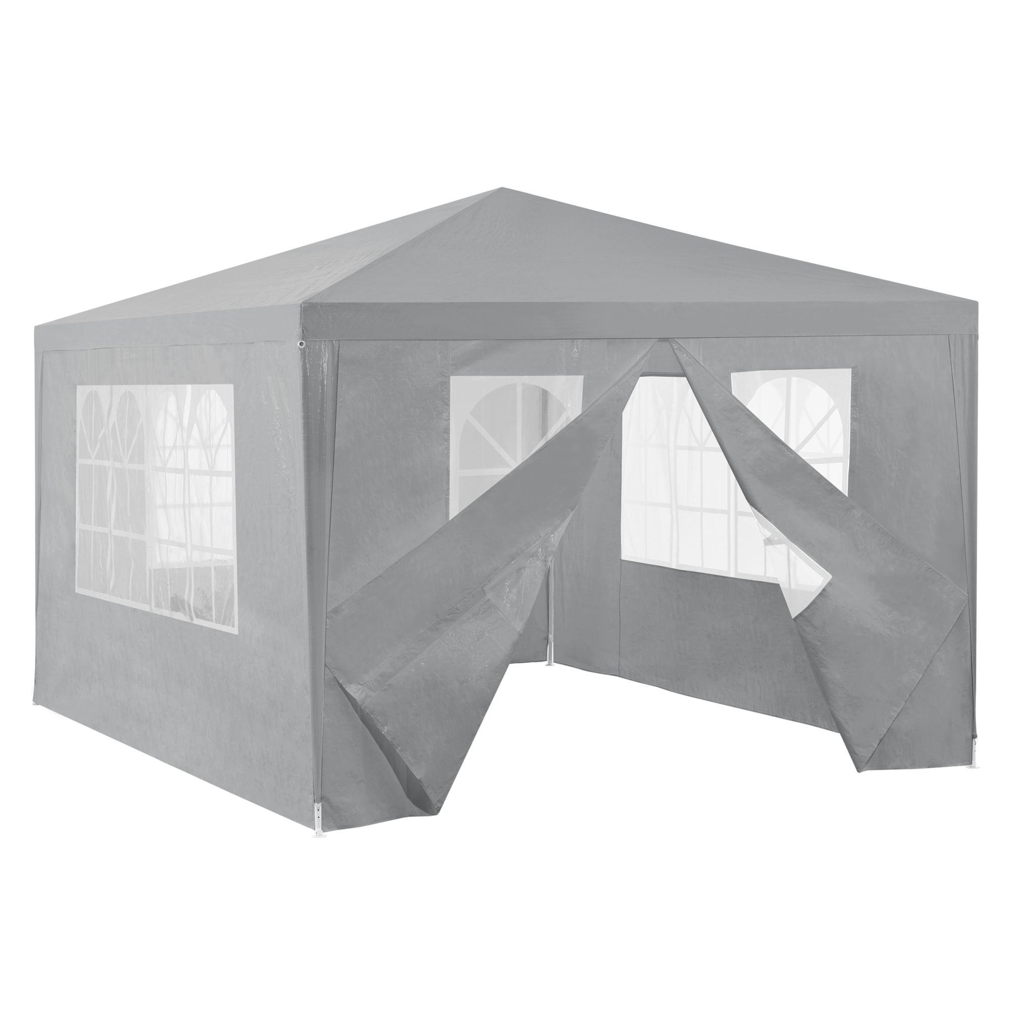 PARTYZELT Wedau - Dunkelgrau, Kunststoff/Metall (400/255/300cm) - casa.pro