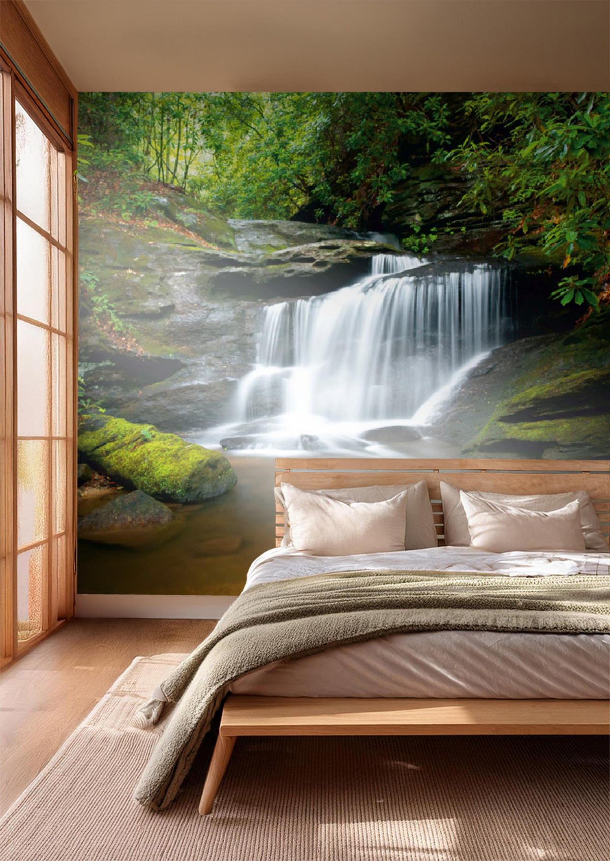 FOTOTAPETE Wasserfall 375 x 270 cm - Grün, Papier (375/270cm) - Sanders & Sanders