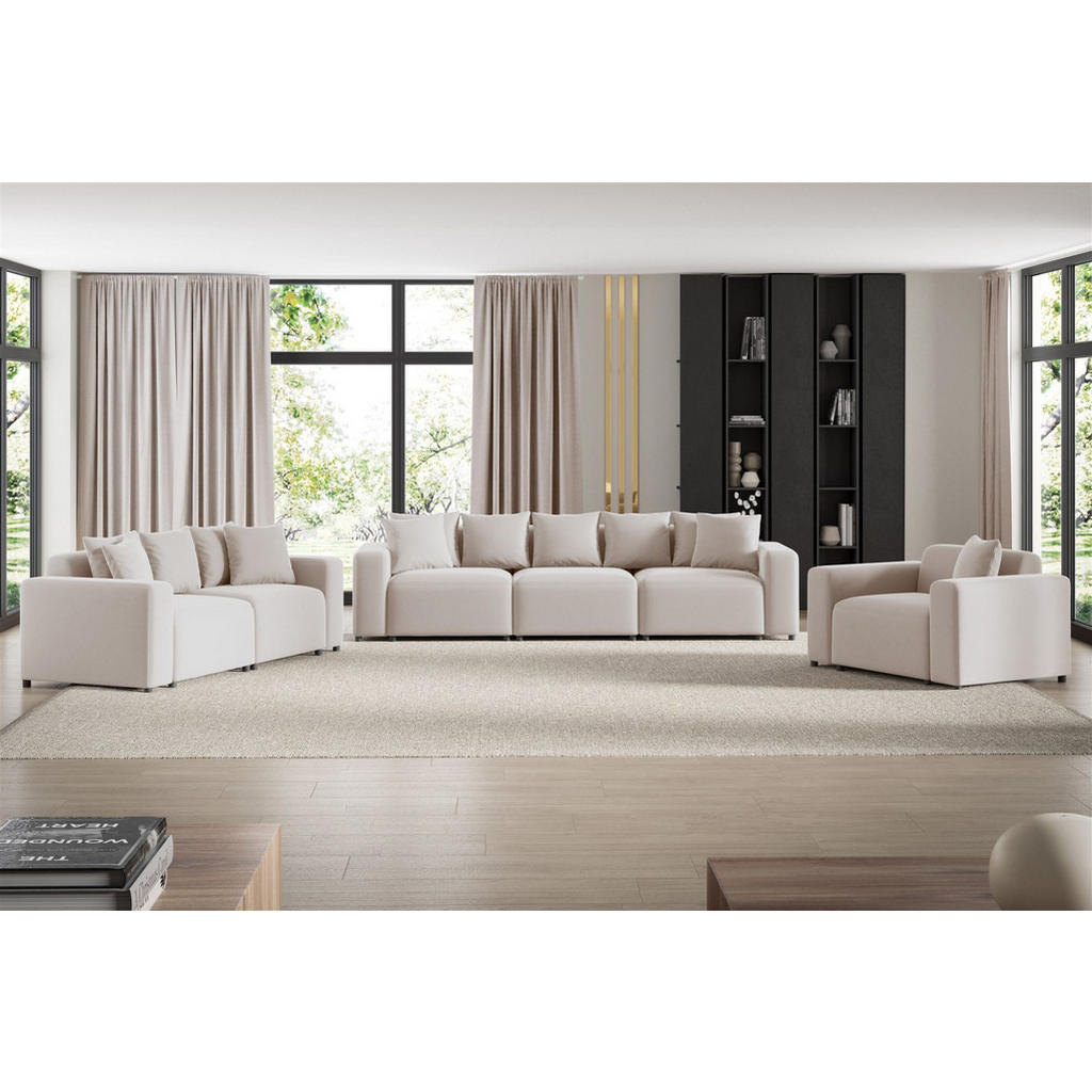 Thumbnail - Fun Möbel Sessel, Beige, Textil, 145x75x98 cm, Wohnzimmer, Sessel, Polstersessel