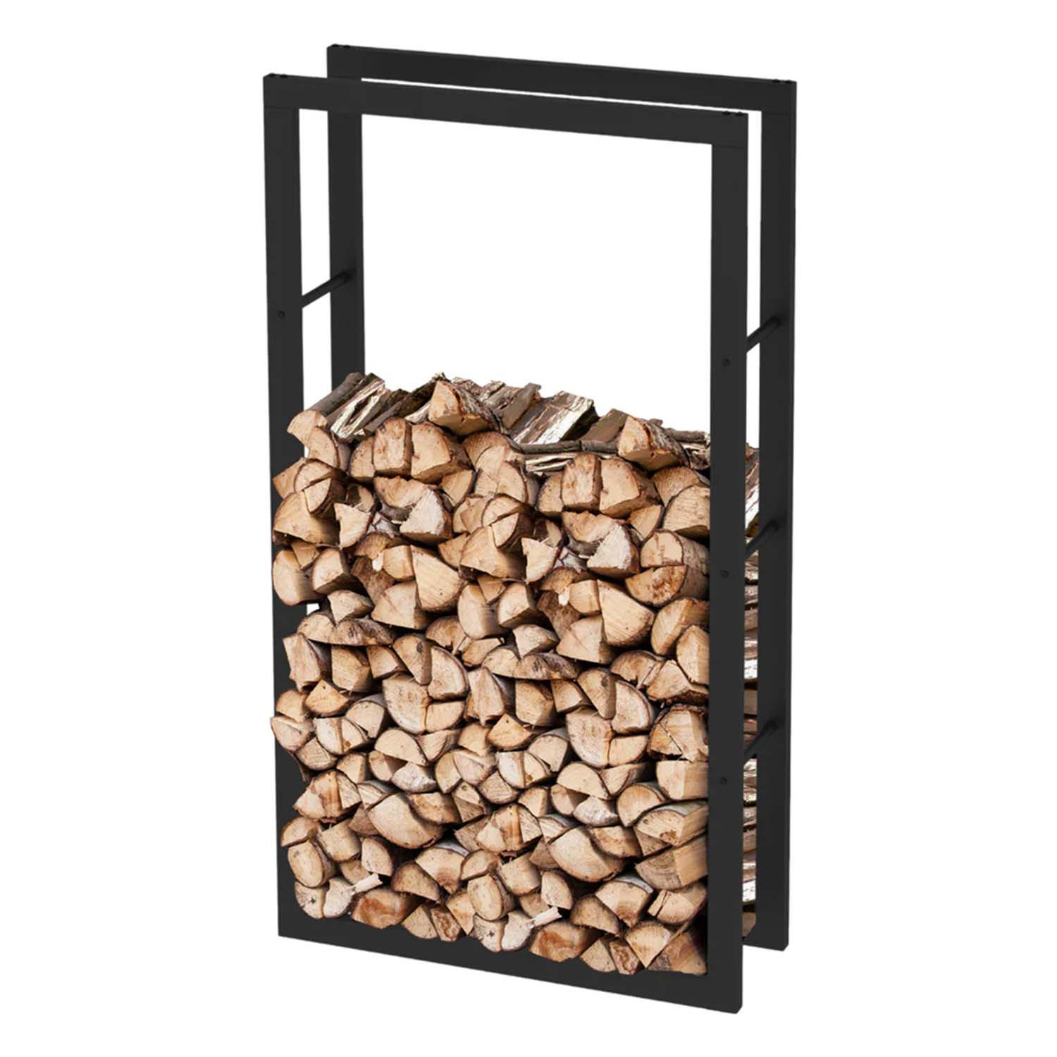 KAMINHOLZREGAL - Metall, Schwarz - BHT 80 x 150 x 25cm - Schwarz, Metall (80/150/25cm) - holz4home
