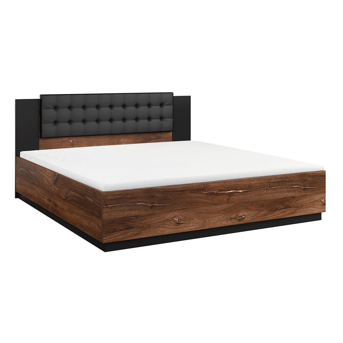 POSTELJA 160/200 Alec Les in črna barva - črna, leseni material (160/200cm) - Petits-meubles