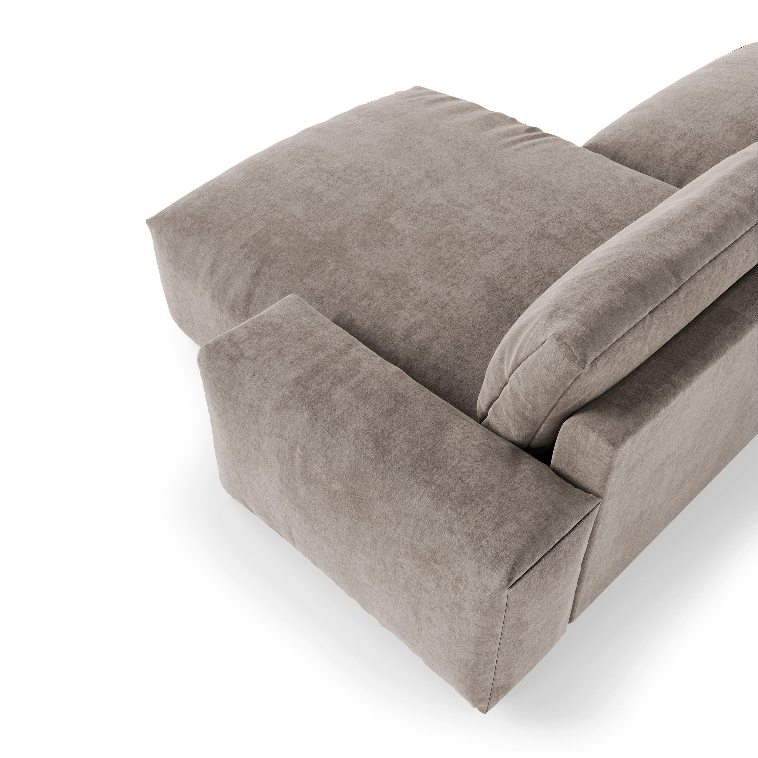 Thumbnail - Sia Home Ecksofa, Taupe, Textil, 4-Sitzer, L-Form, Ottomane rechts,Rechteckig, 310x174 cm, Wohnzimmer, Sofas & Couches, ...
