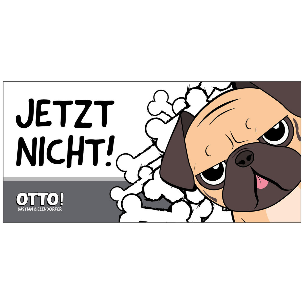 KAFFEEBECHER Bastian Bielendorfer Mops Otto! Jetzt nicht! Weiß 320 ml - Weiß, Keramik (0.32L) - United Labels