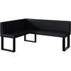ECKBANK TONI_U - Schwarz, Leder (128/168cm) - Meblini