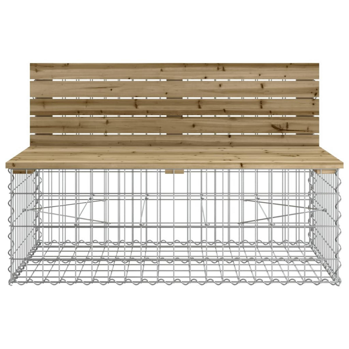 GARTENBANK Gabionen INO 287x71x65,5 cm Kiefernholz Braun - Silberfarben, Metall (287/65.5/71cm) - DELUKE
