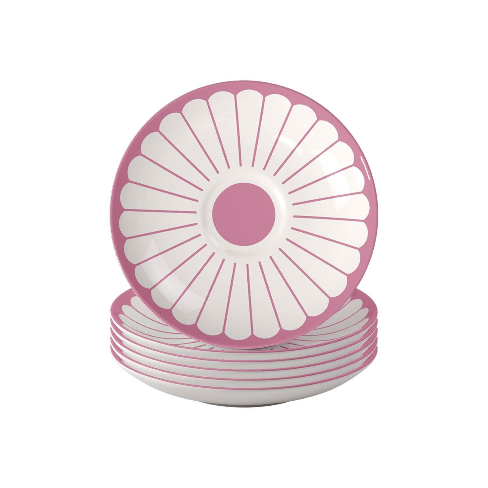 KAFFEEUNTERTASSEN Fleur Couleur Cassis ø 14,8 cm 6er Set - Pink, Keramik (14.8cm) - Villeroy & Boch