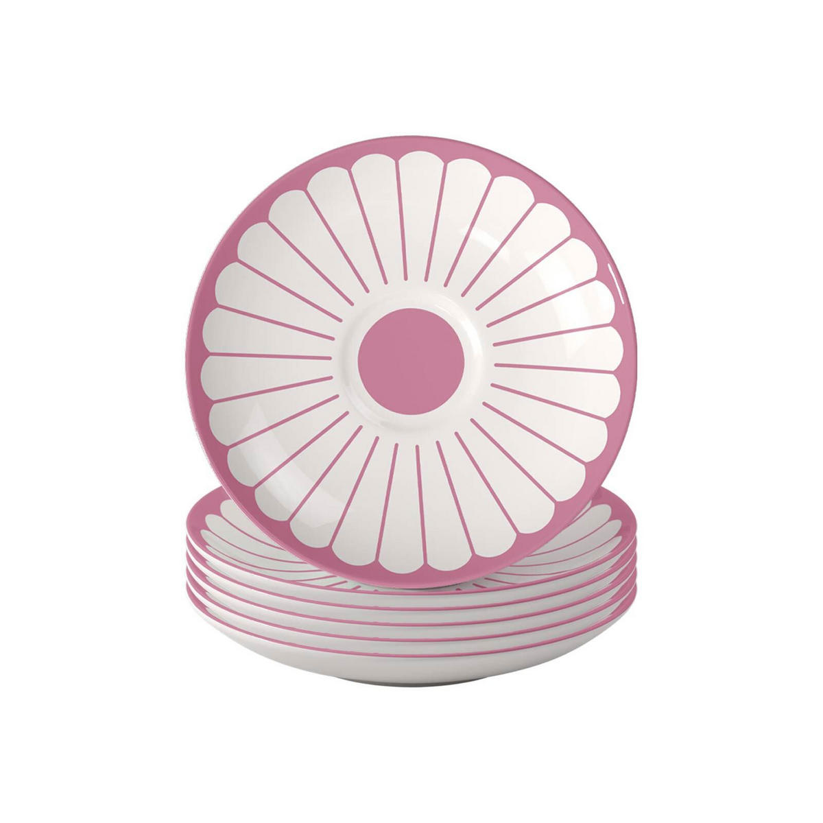 KAFFEEUNTERTASSEN Fleur Couleur Cassis ø 14,8 cm 6er Set - Pink, Keramik (14.8cm) - Villeroy & Boch