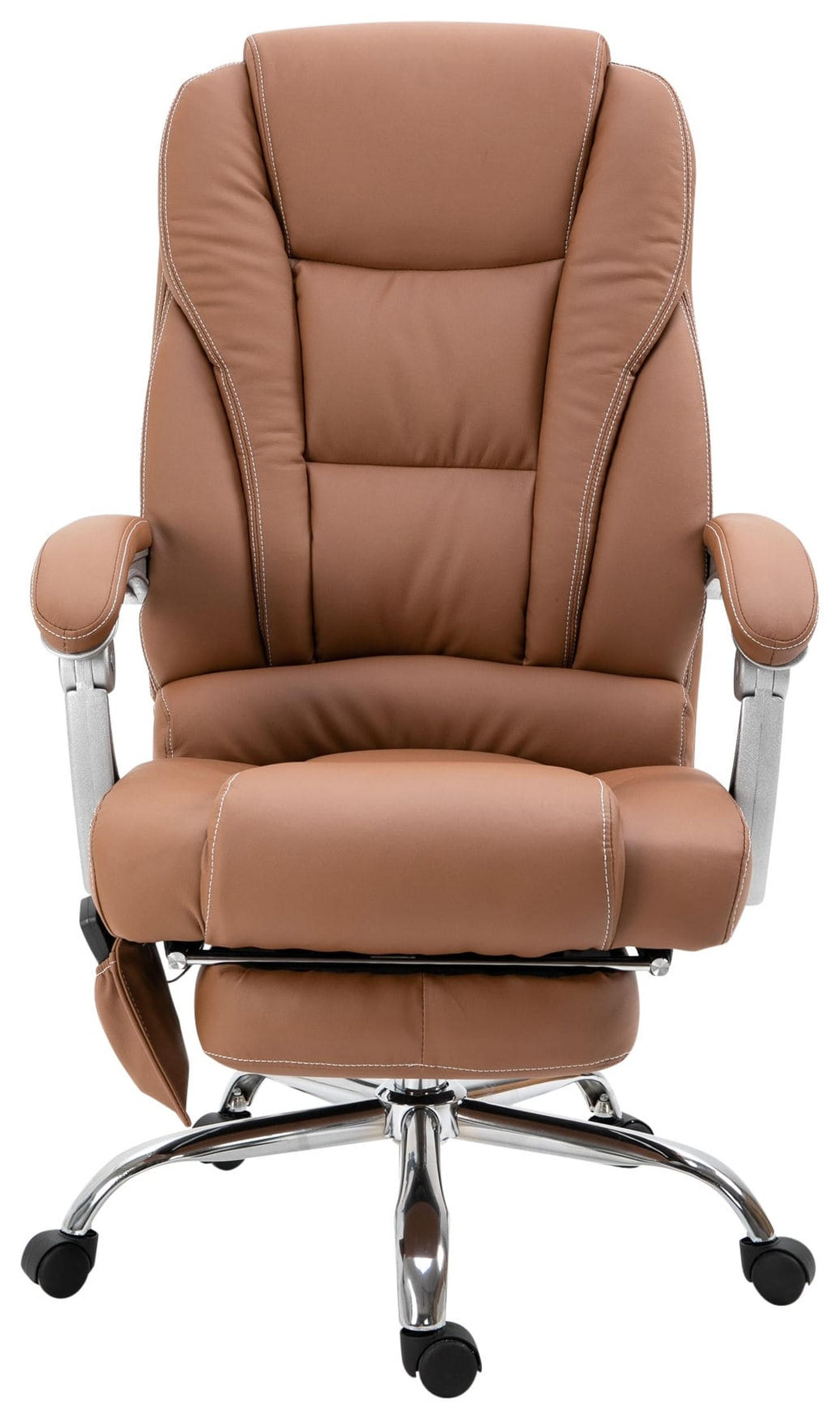 BÜROSTUHL Pacira, Kunstleder mit Massagefunktion Hellbraun - Hellbraun, Textil/Metall (68/127/64cm) - TPFLiving