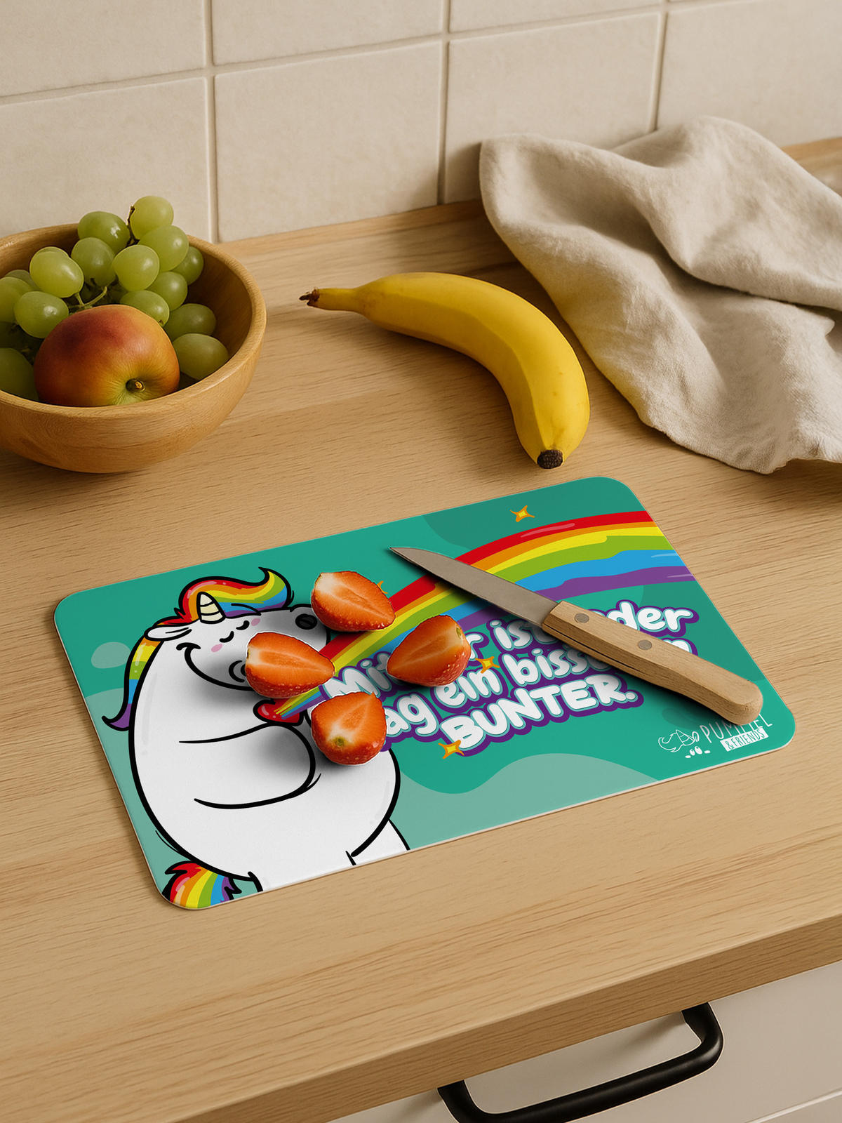 BRETTCHEN Pummeleinhorn Jeder Tag bunter Mehrfarbig 14,5 x 23,5 cm - Multicolor, Kunststoff (14.5/23.5cm) - United Labels
