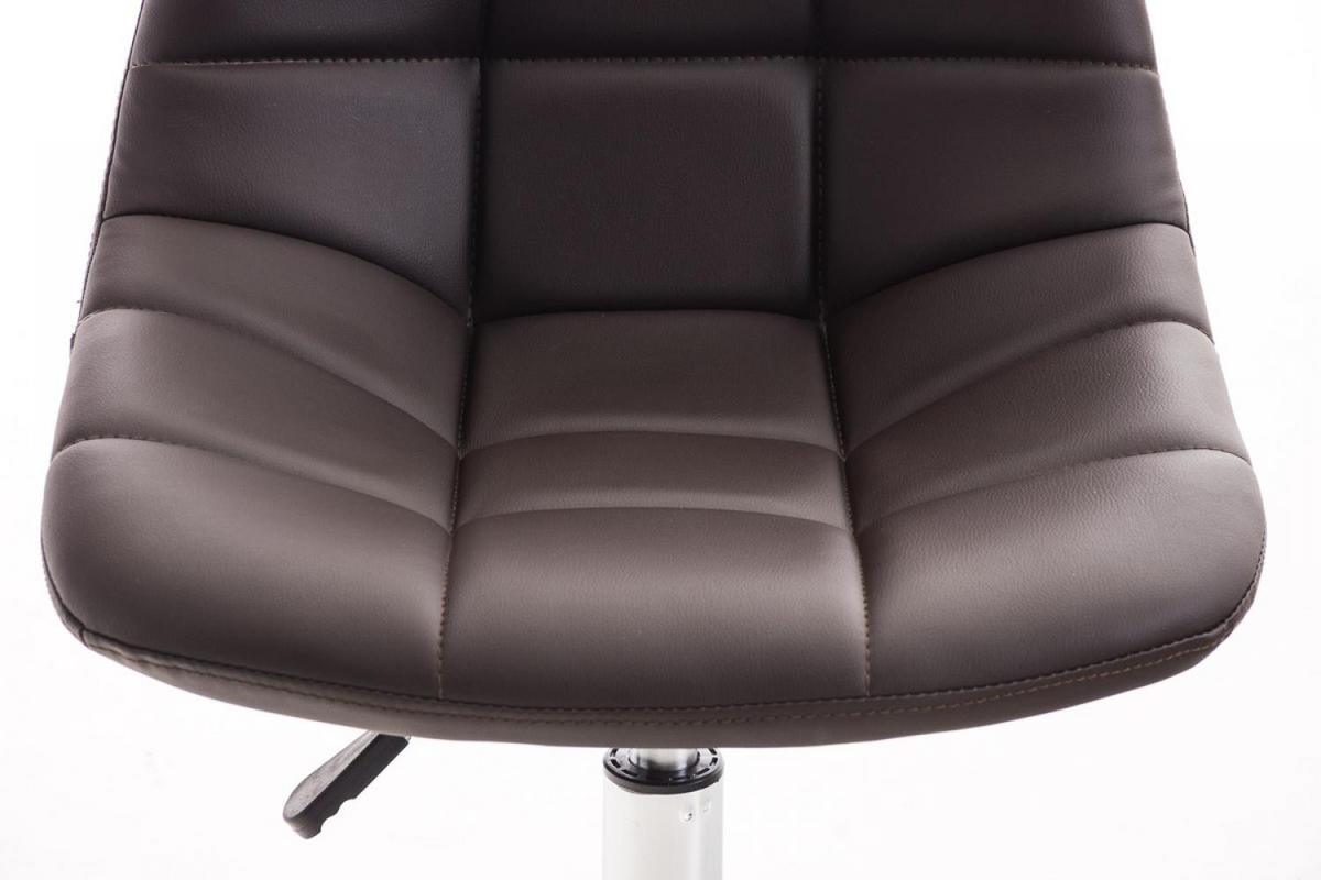 DREHSTUHL Lederlook braun - Chromfarben/Braun, Textil/Metall (55/79/55cm) - CLP