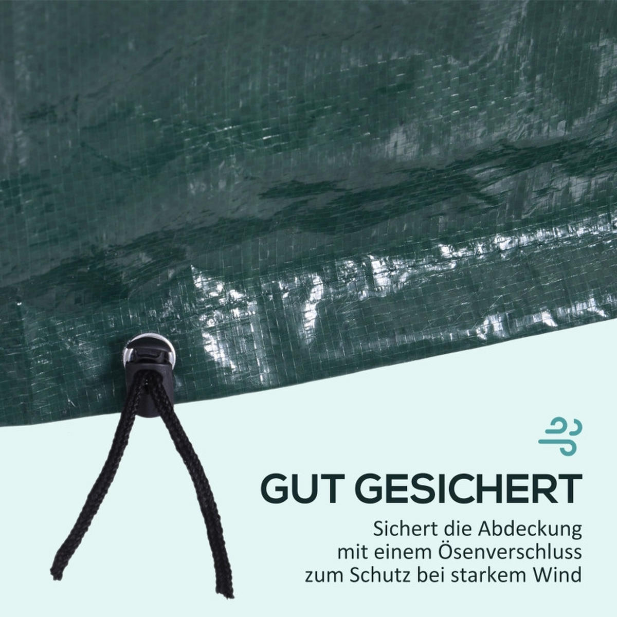 ABDECKPLANE 235x190x90 cm wasserdicht grün - Dunkelgrün, Kunststoff (190/235/90cm) - Fortuna Lai