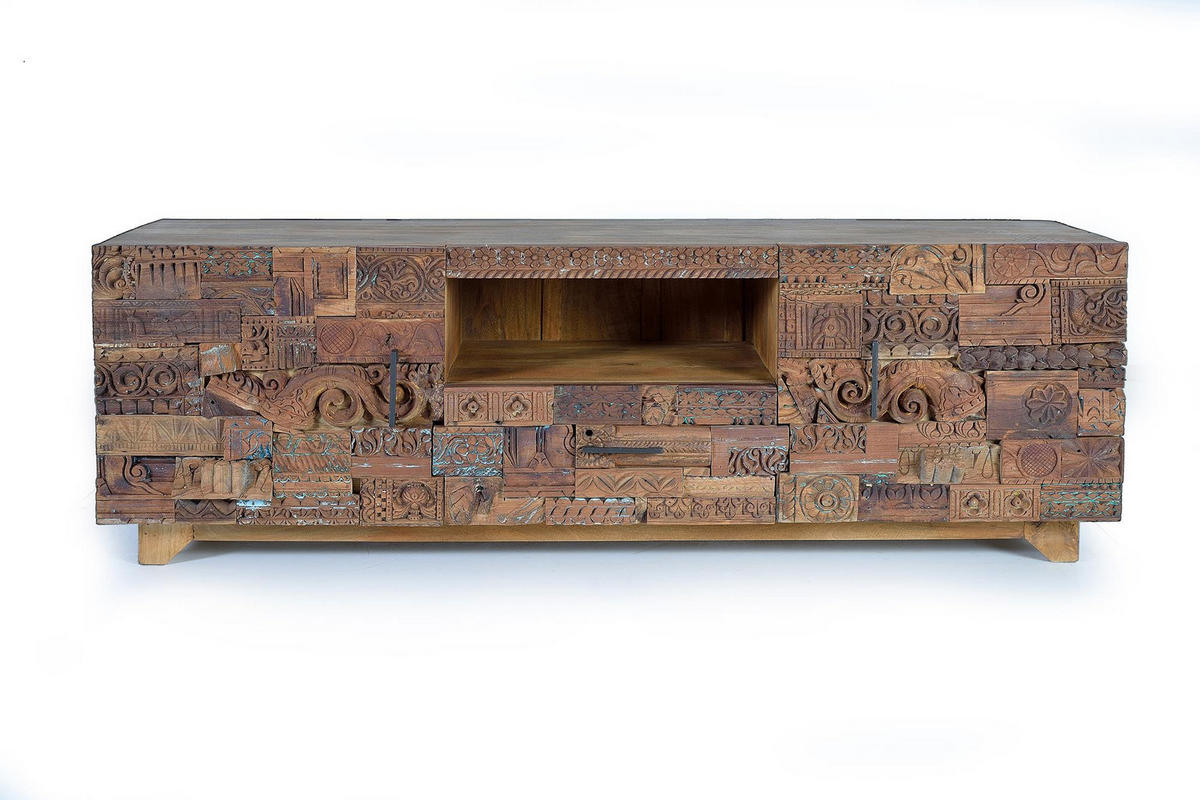TV-SCHRANK aus recyceltem Mangoholz - Braun, Holz (180/60/50cm) - Giner y Colomer