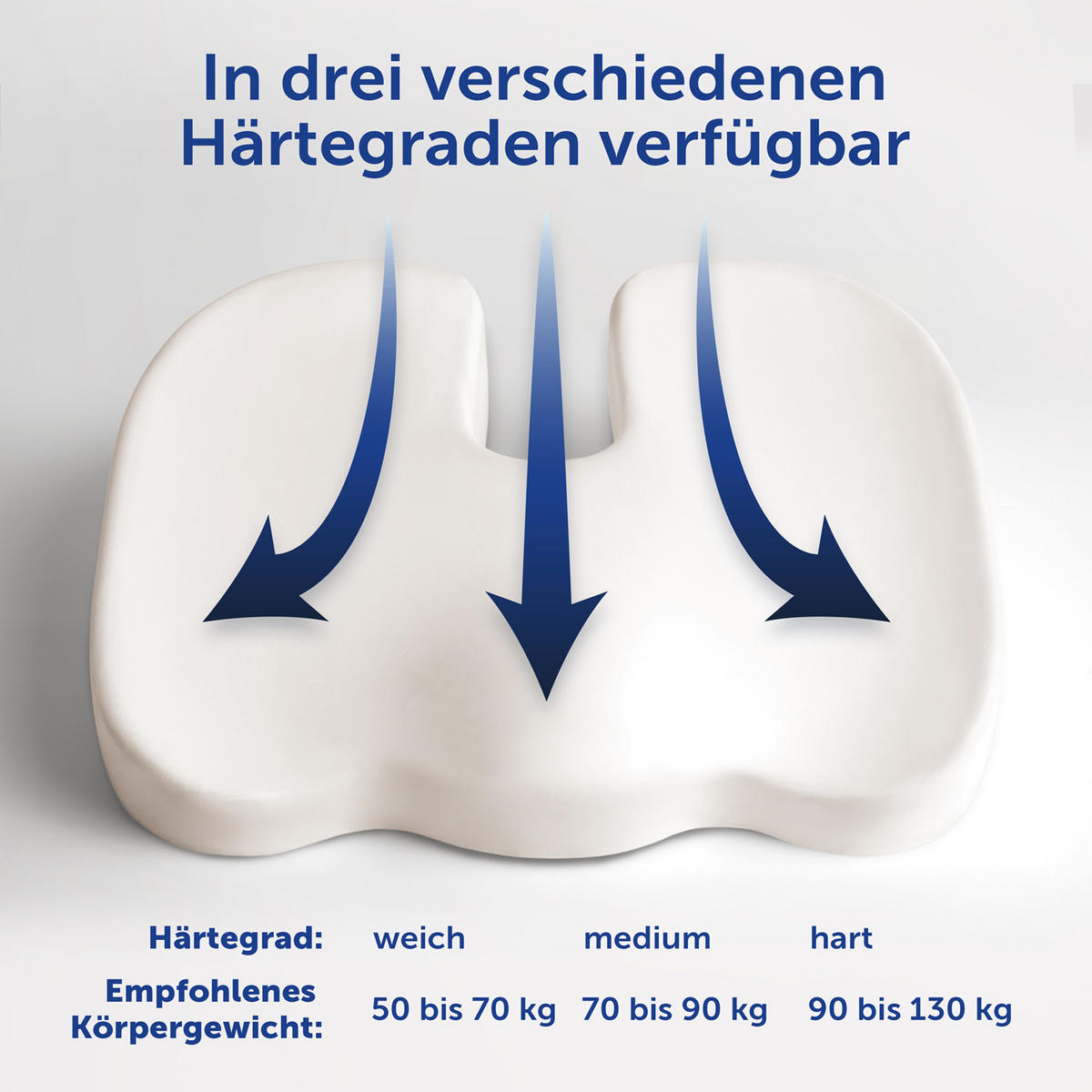 SITZKISSEN Memory Foam medium (70-90 kg), 44/34 cm - Schwarz, Kunststoff (34/44/7cm) - Blumtal