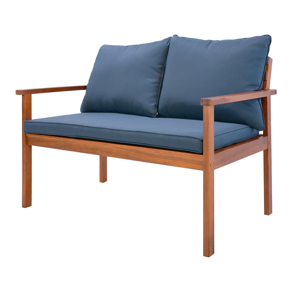 GARTENMÖBEL-SET 4 TLG. Brittoli - Grau/Akaziefarben, Holz/Textil - [en.casa]
