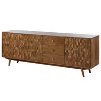 SIDEBOARD Akazie 210x42x75 Akazie natur lackiert MOSAYK #109 - Naturfarben, Holz (210/75/42cm) - Massivmoebel24