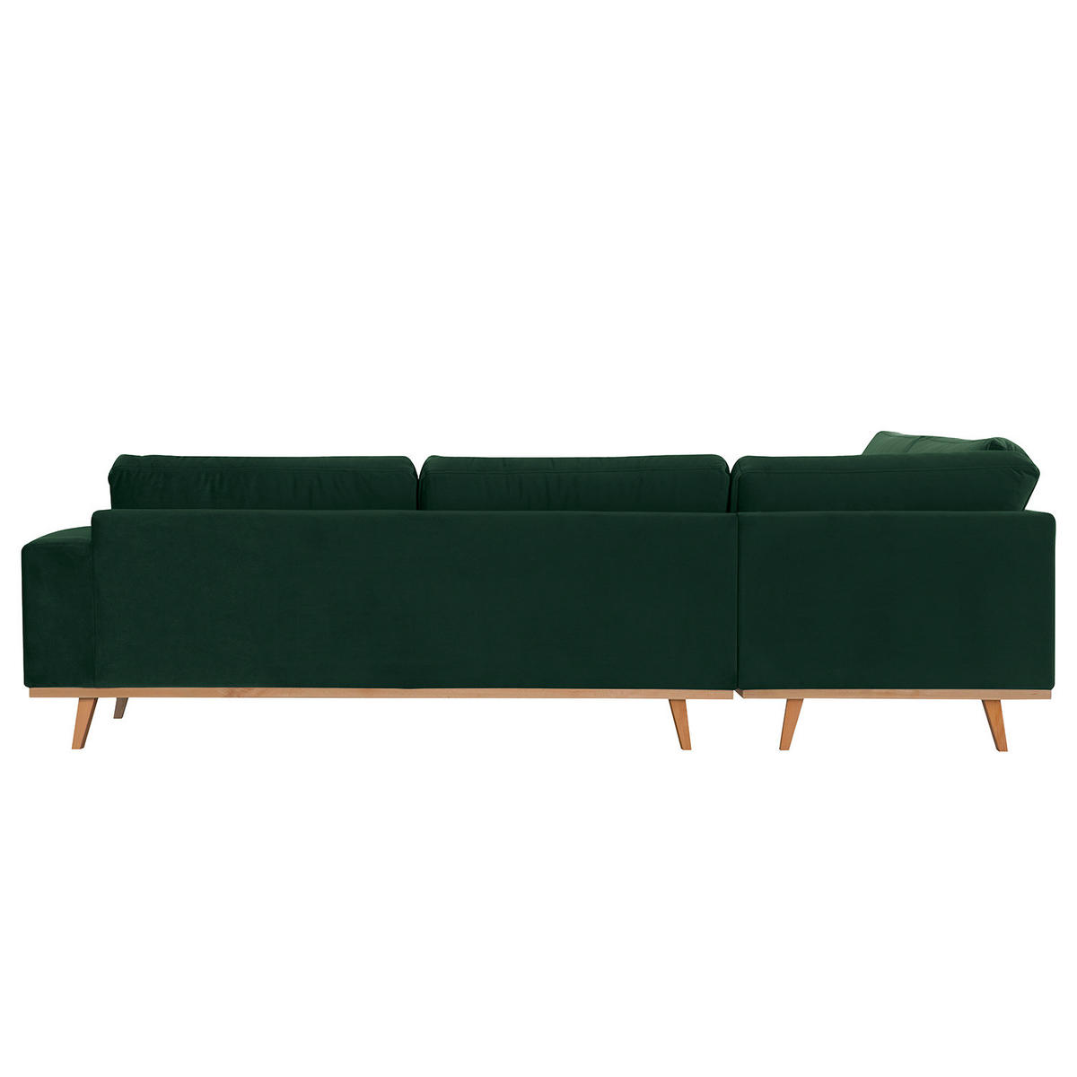 ECKSOFA mit Ottomane - Buchefarben/Grün, Buchenholz/Textil (287/219cm) - home24