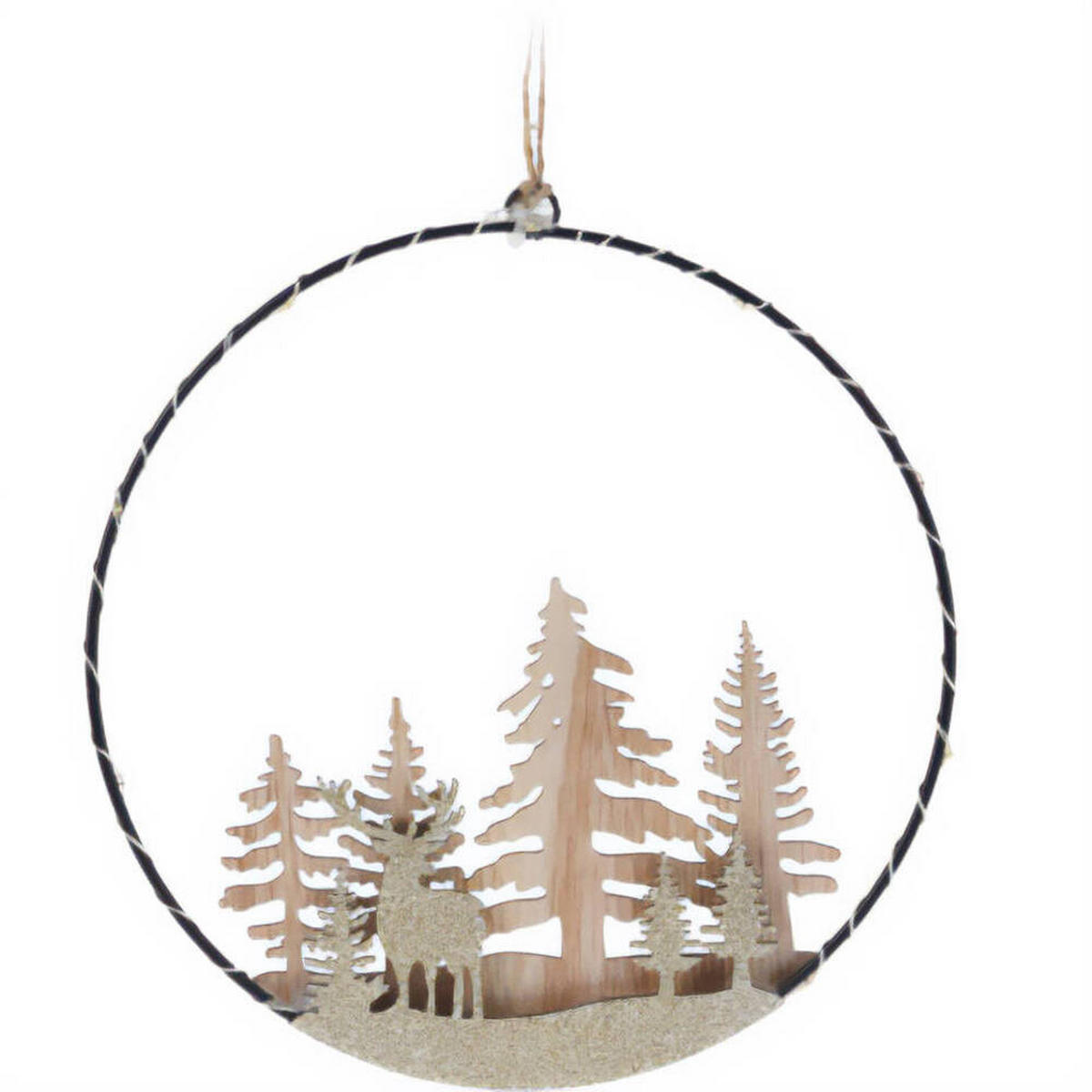 WEIHNACHTSDEKORATION LED zum Aufhängen Ø 20 cm - Beige, Holz (1/20/20cm) - Home Styling Collection