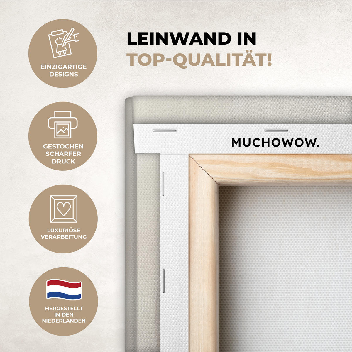 LEINWANDBILD Blume - Beige - Farbe - Schatten 20x20 cm - Creme, Textil (20/20cm) - MuchoWow