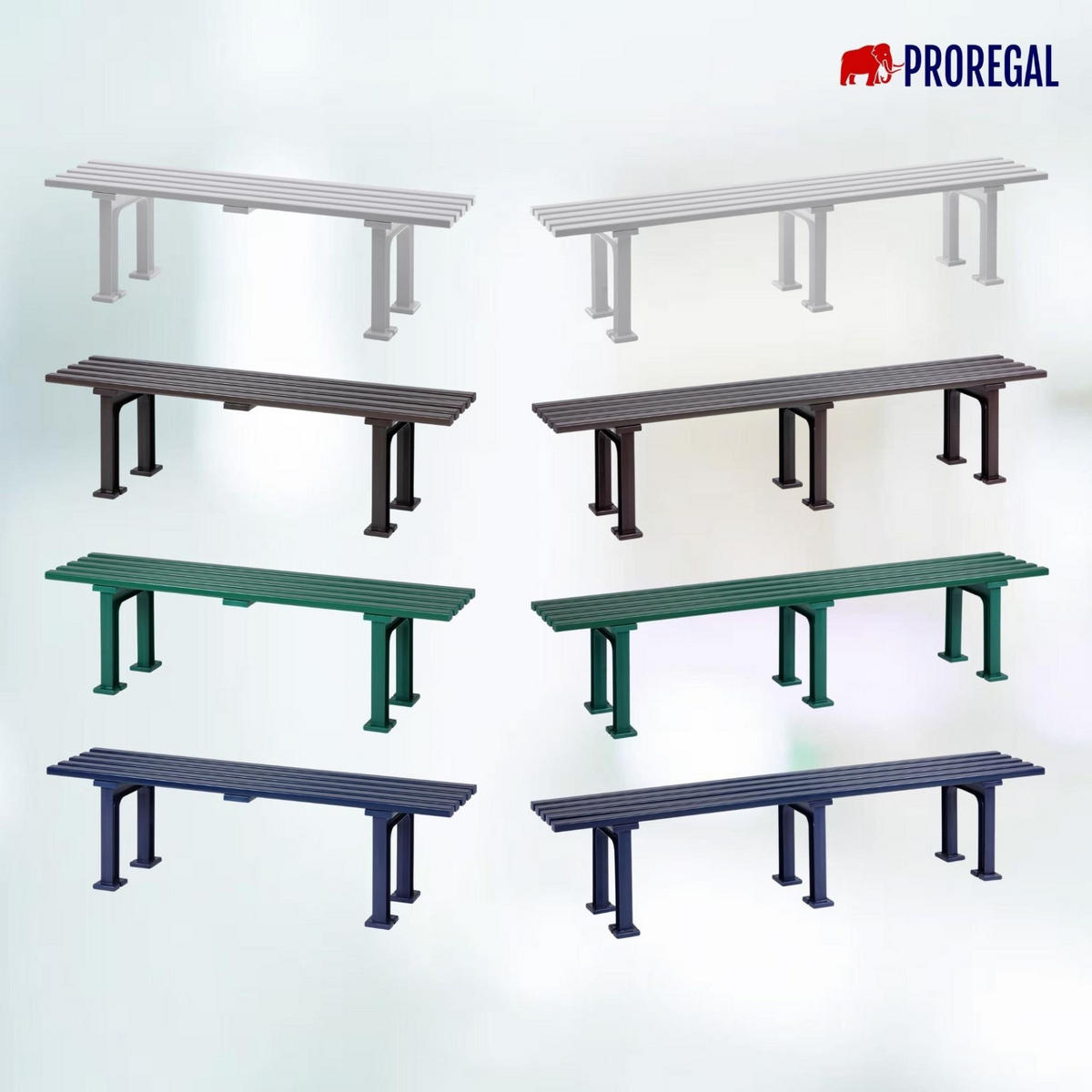 GARTENBANK Kuba 3 Sitzer Grün 42 x 150 x 37 cm Witterungskunststoff & UV Beständiger Kunststoff - Grün, Kunststoff (150/42/37cm) - PROREGAL