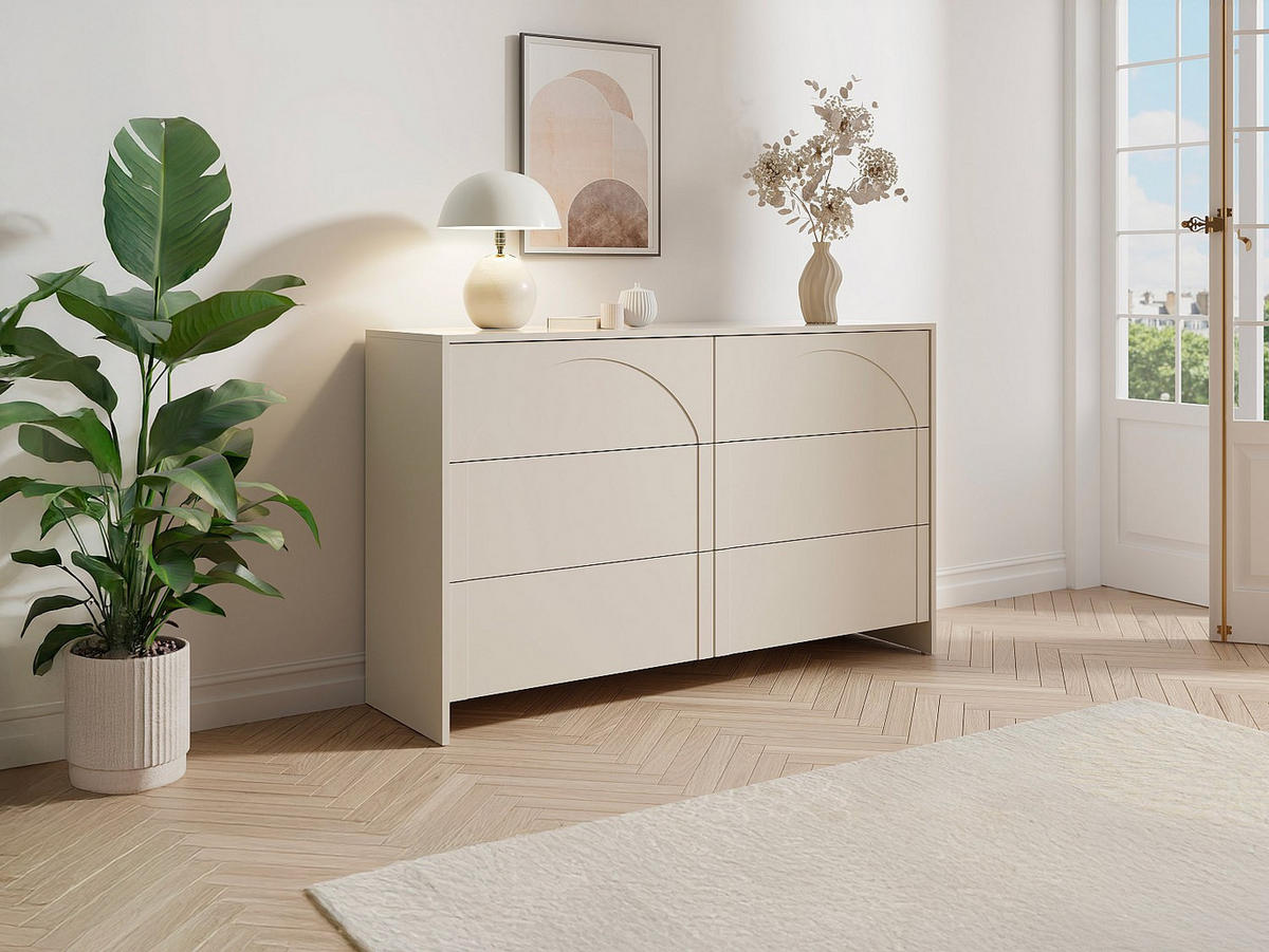 KOMMODE - 138 cm x 40 cm - holz - beige Nalyra - Beige, Holz (138/85/40cm) - Vente-Unique