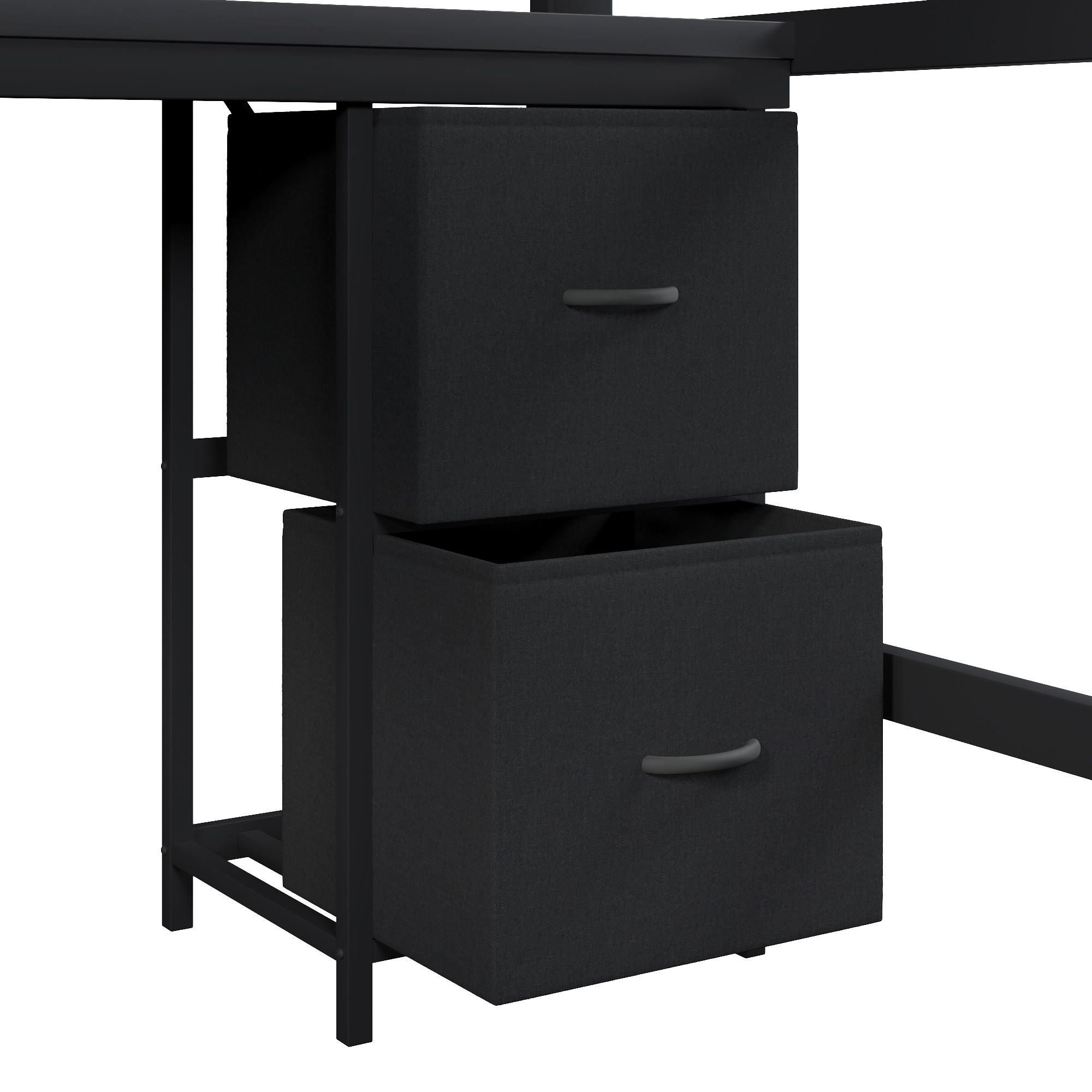 HOCHBETT 140x200cm, Metall, Bücherregal, Schreibtisch, Schrank, USB, LED, Schwarz - Schwarz, Holzwerkstoff (140/200cm)