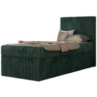 JUGENDBETT TILIO 90/200 - Dunkelgrün - H4 - Rechts Seite - Dunkelgrün, Textil (90/200cm) - MKS