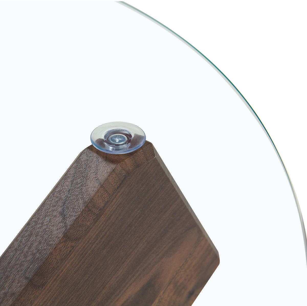 COUCHTISCH rund Ø 79 cm MDF mit Glasplatte Walnut/Transparent - Transparent, Glas (79/79/45cm) - Meubliv