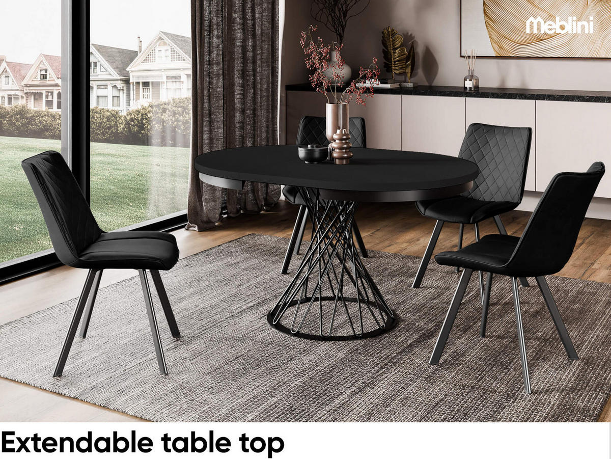 ESSTISCH LUCO - Schwarz, Holzwerkstoff (100/100/77cm) - Meblini