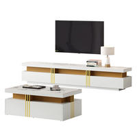 TV-LOWBOARD und Couchtisch-Set in Weiß 200/40/42 cm + 100/50/40 cm - Weiß, Holzwerkstoff (50/100/40cm) - Redom