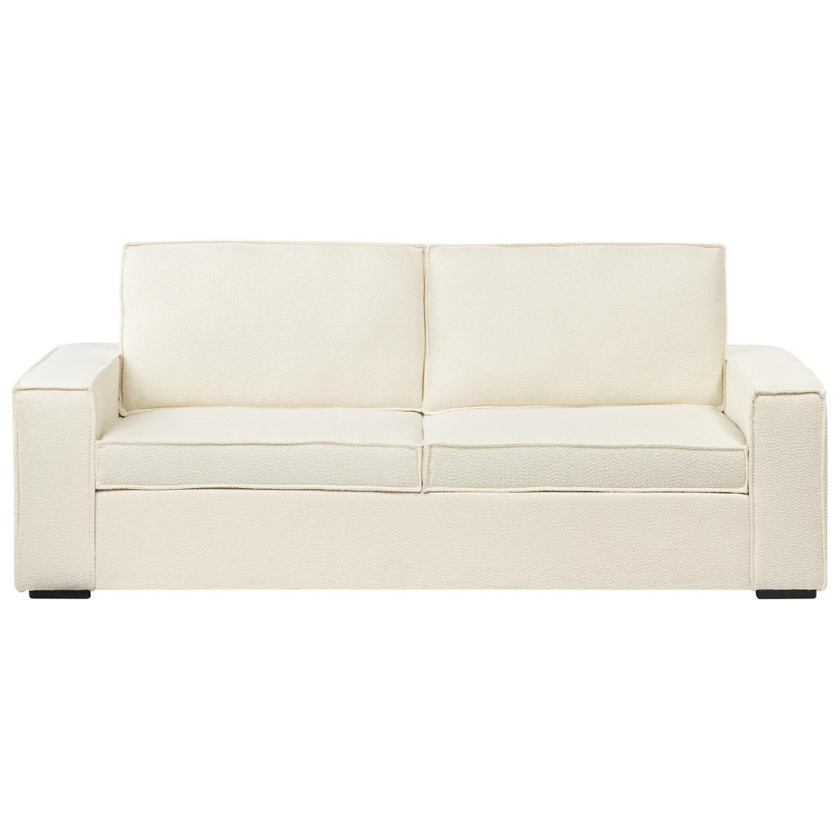 ROZKLÁDACÍ POHOVKA 3-místná Bouclé Krémově bílá Vuokatti - krémová, textil (216/89/86cm) - Beliani