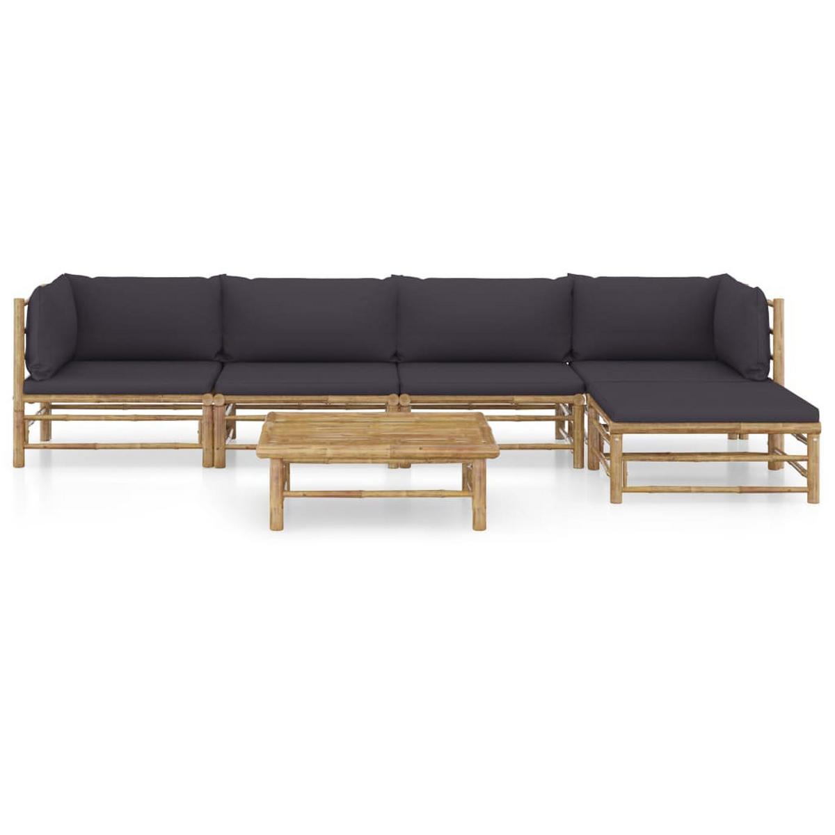 GARTENSET Renshaw 6-teilig - Grau, Naturmaterialien - Nettlife