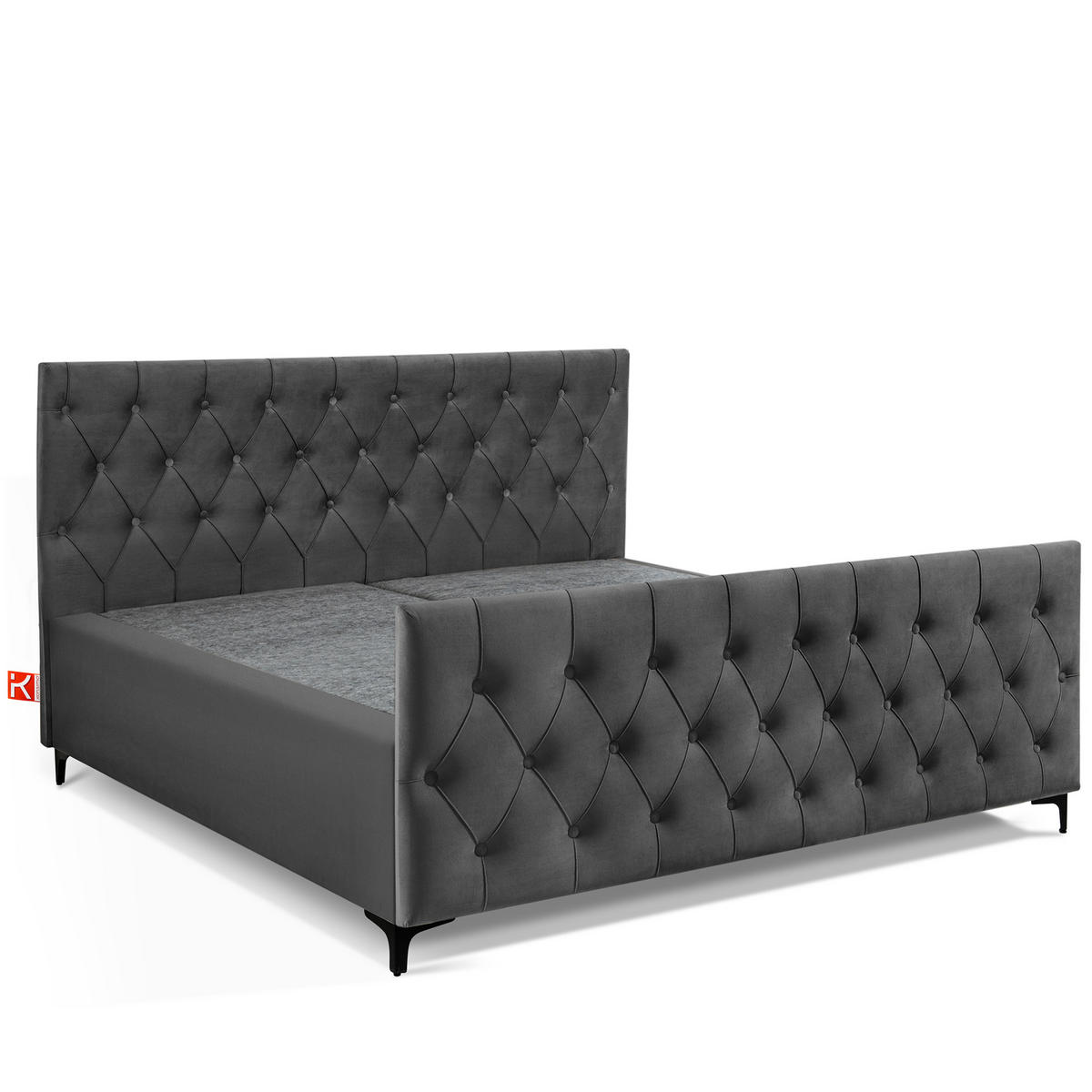 POLSTERBETT ARDEA, Anthrazit - Anthrazit/Schwarz, Holz/Holzwerkstoff (180/200cm) - KONSIMO®