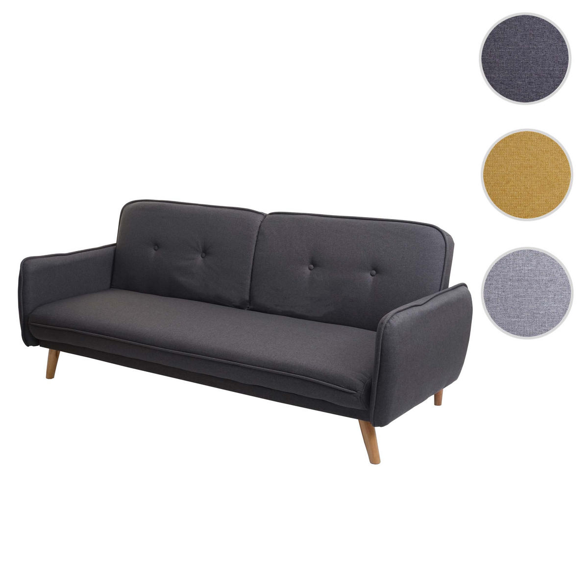 SCHLAFSOFA Anthrazit - Anthrazit, Textil (185/78/85cm) - MCW