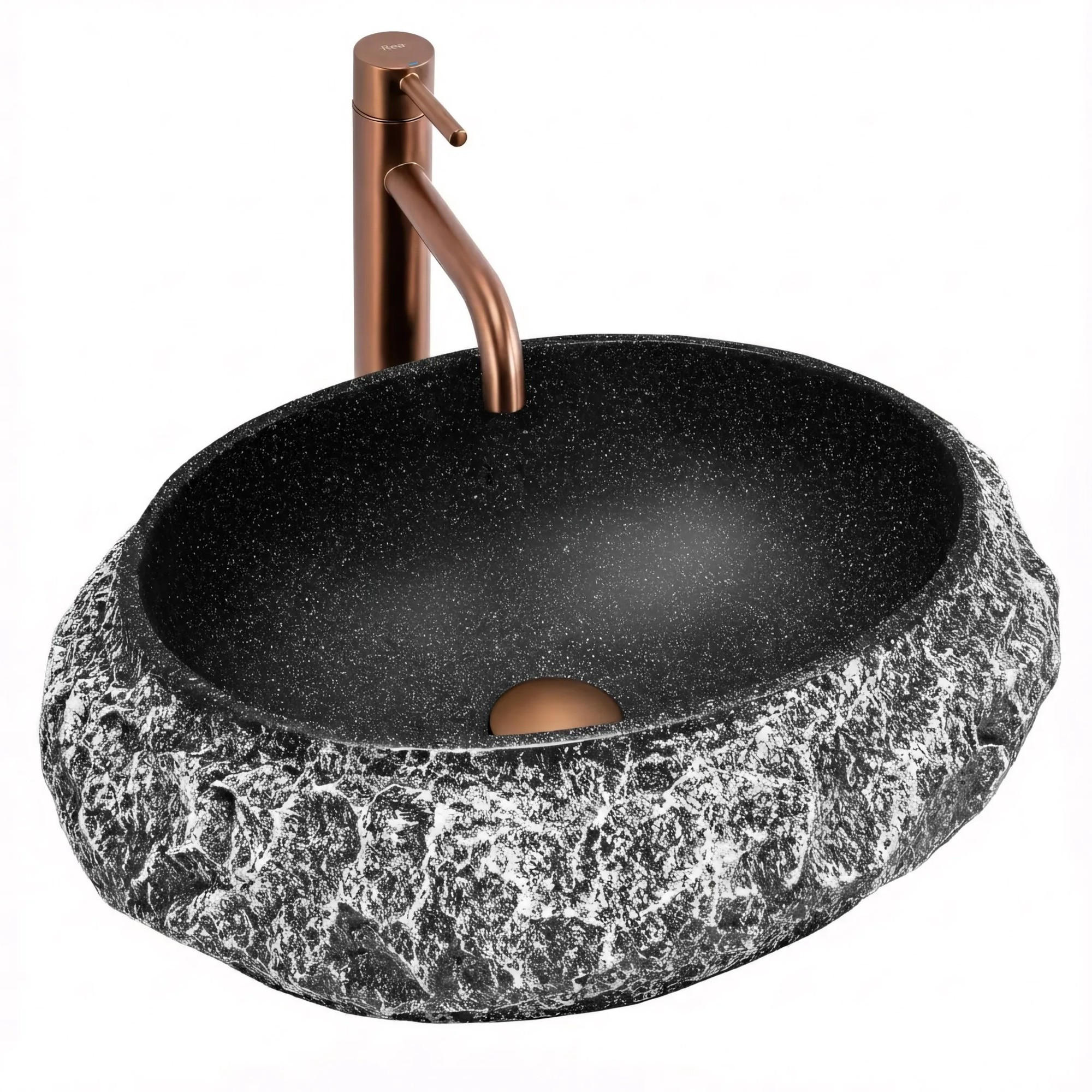 AUFSATZWASCHBECKEN Rea Mika Gabro Black - Schwarz, Kunststoff (38/15/50cm) - REA