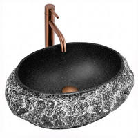 AUFSATZWASCHBECKEN Rea Mika Gabro Black - Schwarz, Kunststoff (38/15/50cm) - REA